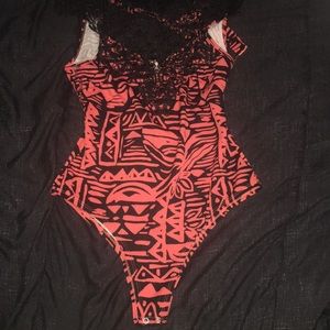 Orange/Black Bathing Suit